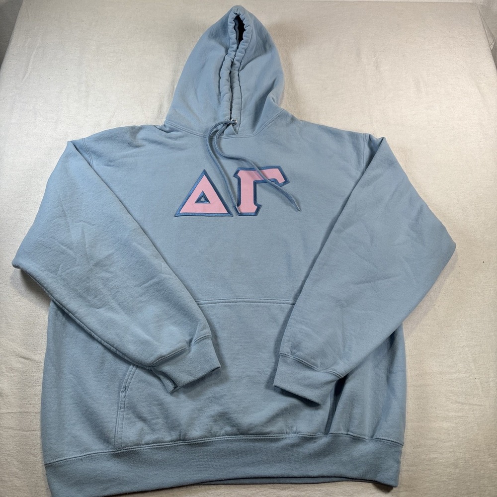 Delta Gamma Port And Company Hoodie Size XL Light Blue